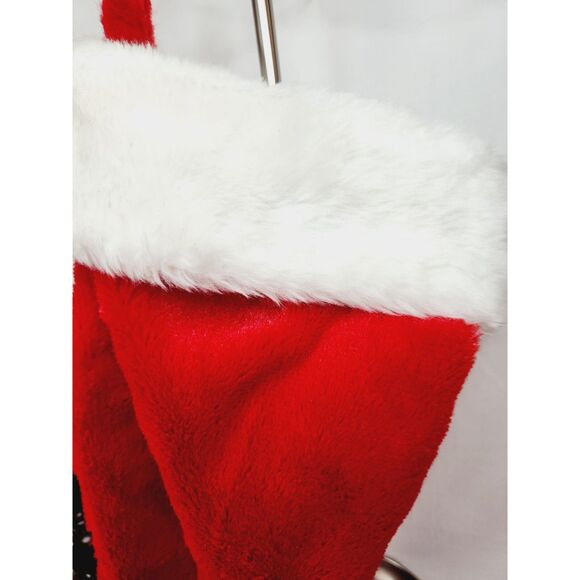 Vintage Revival Plush Christmas Stockings 18" Red White Fur Trim Holiday Decor - Picture 5 of 9
